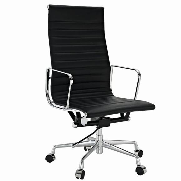 Eames Thin Pad Office Chair EA119 Black Leather Replica – High Back