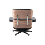 Classic Eames Style Lounge Chair & Ottoman Replica – Black Leather Walnut Wood | Black Aluminium Base