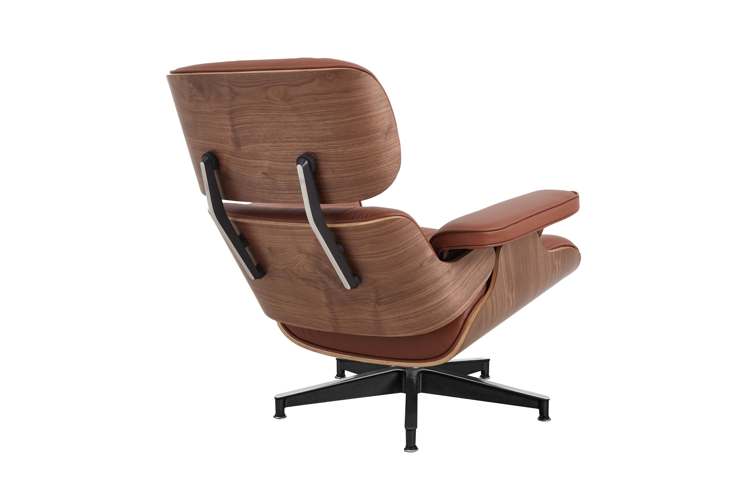 Classic Charles Eames Lounge Chair & Ottoman Replica – Tan Brown Leather & Walnut Wood | Mid-Century Modern Lounge Set