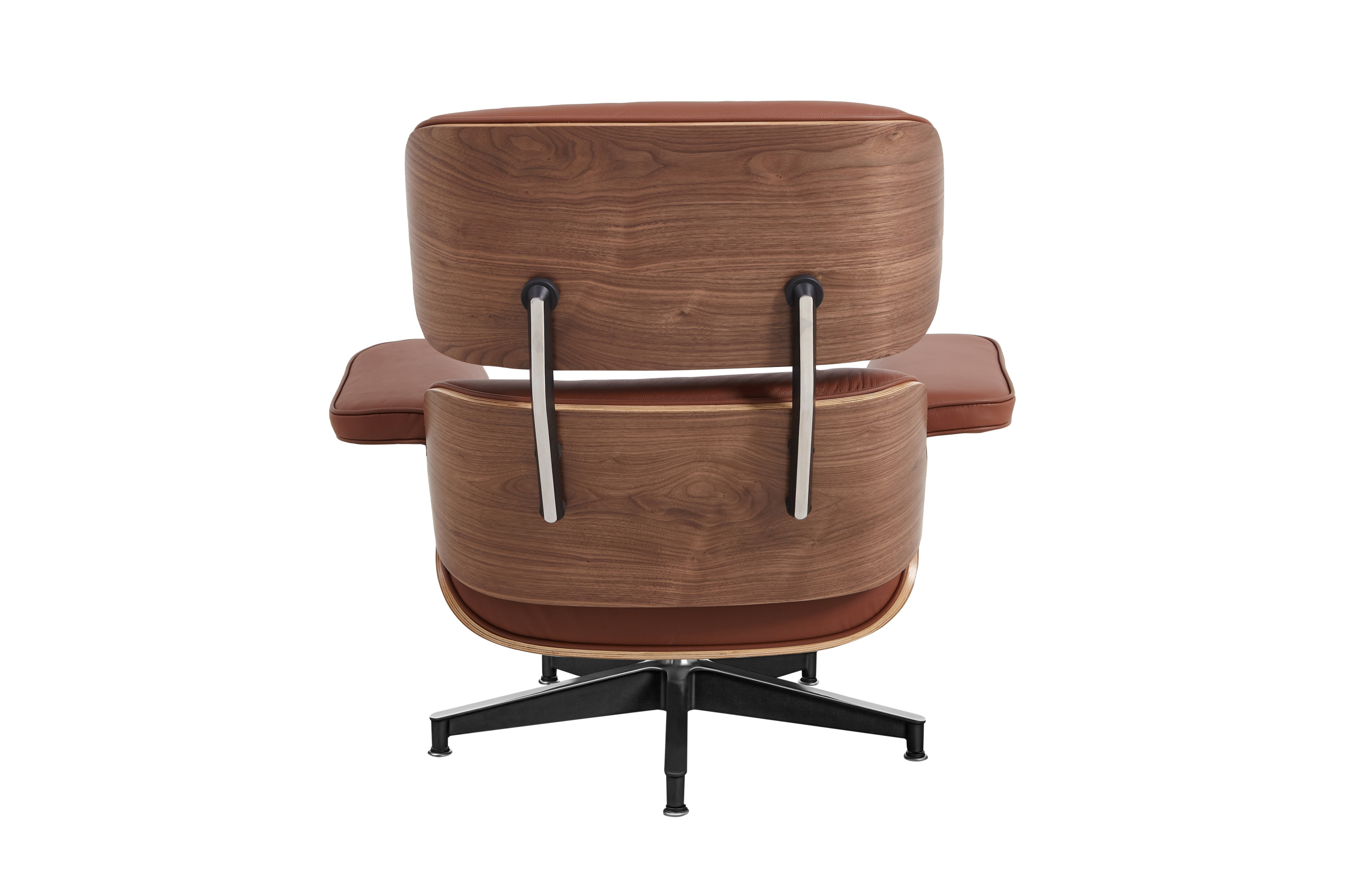 Classic Charles Eames Lounge Chair & Ottoman Replica – Tan Brown Leather & Walnut Wood | Mid-Century Modern Lounge Set