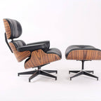 Classic Eames Style Lounge Chair & Ottoman Replica – Black Leather Rosewood