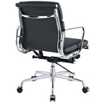 Eames EA217 Style Executive Office Chair – Black Leather Low Back Aluminium Frame
