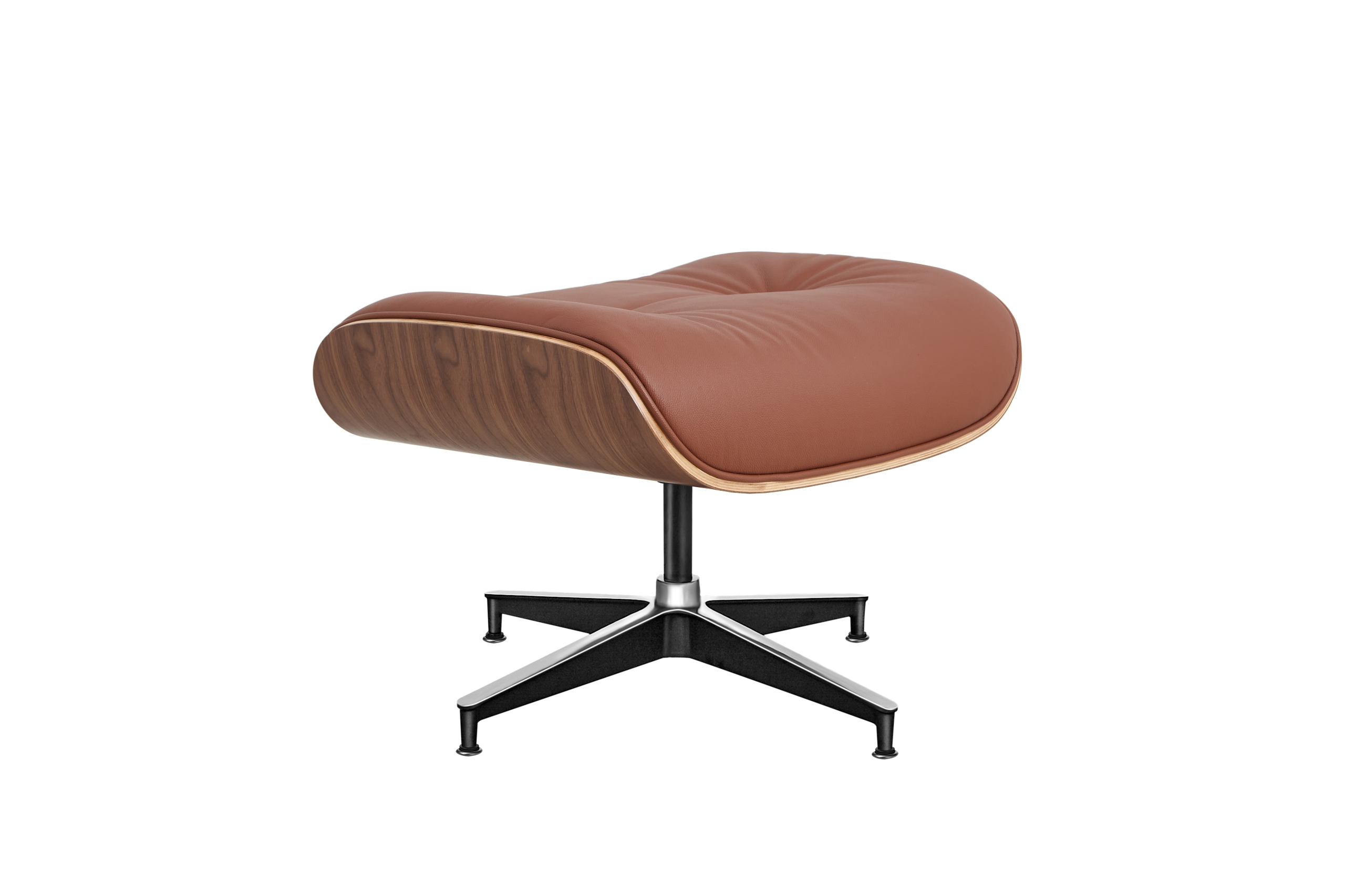 Classic Charles Eames Lounge Chair & Ottoman Replica – Tan Brown Leather & Walnut Wood | Mid-Century Modern Lounge Set