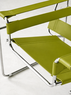 Premium Vassily Style Lounge Chair – Olive Green Saddle Leather & Stainless Steel Frame