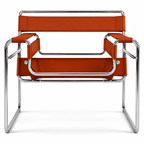Premium Vassily Style Lounge Chair – Cognac Brown Saddle Leather & Stainless Steel Frame