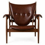 Premium Nordic Solid Wood Lounge Chair – Ash Wood & Cigar Brown Microfiber Leather | Modern Chieftain Armchair