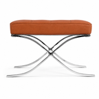 Premium Barcelona Chair and Ottoman Tan Brown Set – Mies Van Der Rohe Replica | Tan Brown Leather Lounge Chair