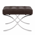 Premium Barcelona Chair and Ottoman Chocolate Brown Set – Mies Van Der Rohe Replica | Mid-Century Modern Lounge Chair