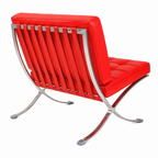 Premium Barcelona Chair and Ottoman Red Set – Mies Van Der Rohe Replica | Red Leather Lounge Chair