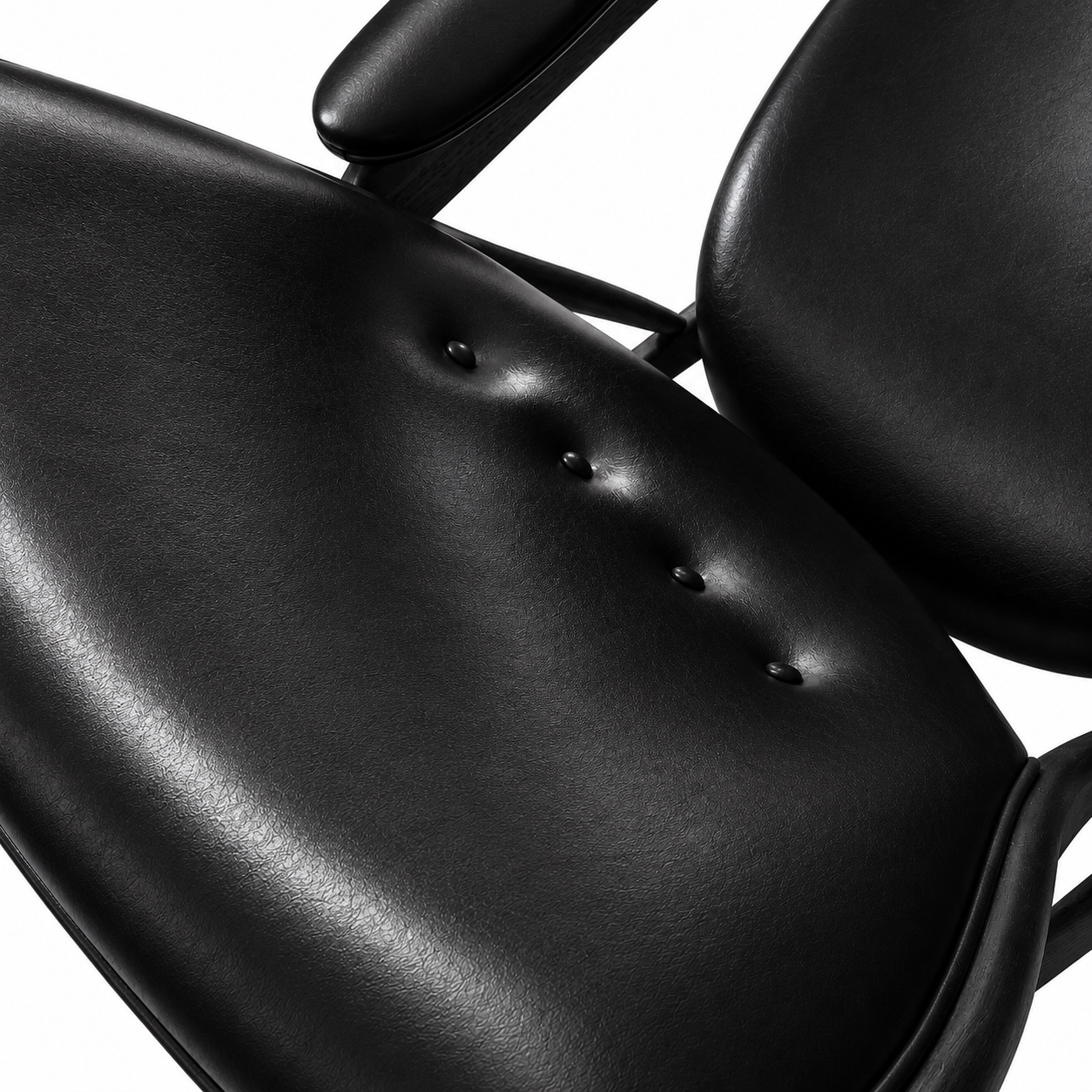 Premium Nordic Solid Wood Lounge Chair – Black Full Leather & Ash Wood | Modern Chieftain Accent Armchair