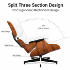 Classic Charles Eames Lounge Chair and Ottoman Replica – White Leather Rosewood
