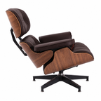 Eames Style Lounge Chair Only – Walnut Wood & Brown Leather | Mid-Century Modern Lounge Chair