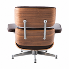 Charles Eames Lounge Chair and Ottoman Replica – Brown Leather & Walnut Wood | Chrome Base Mid-Century Modern Lounge Set