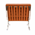 Premium Barcelona Chair Tan Brown – Mies Van Der Rohe Replica | Tan Brown Leather Mid-Century Modern Lounge Chair