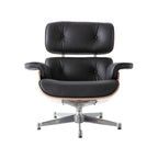 Charles Eames Lounge Chair & Ottoman Replica – Black Leather & Rose Wood | Chrome Base