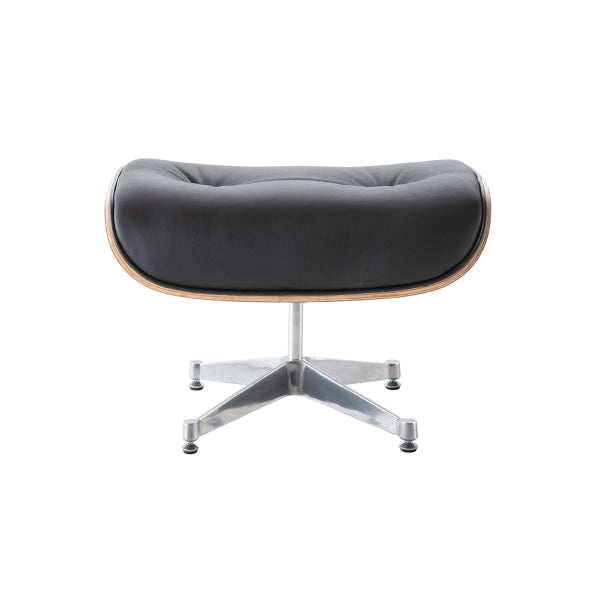 Charles Eames Lounge Chair & Ottoman Replica – Black Leather & Rose Wood | Chrome Base