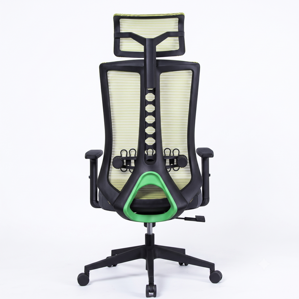 Premium D222 Ergonomic High Back Mesh Office Chair – Black | Fully Adjustable Swivel Desk Chair with Lumbar Support & Headrest