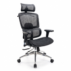 Premium D200 Ergonomic High Back Mesh Office Chair – Black | Fully Adjustable Swivel Desk Chair with Lumbar Support & Headrest