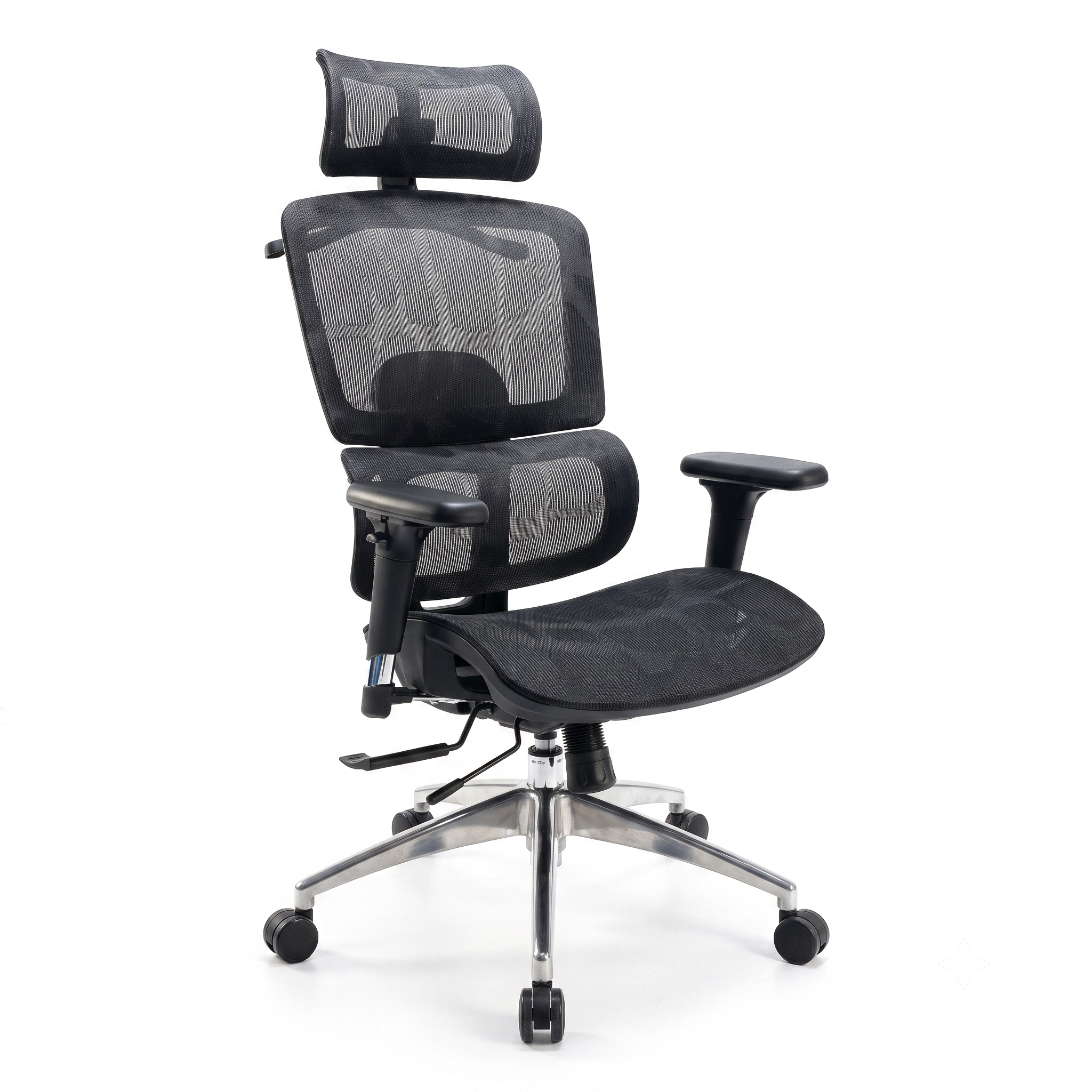 Premium D200 Ergonomic High Back Mesh Office Chair – Black | Fully Adjustable Swivel Desk Chair with Lumbar Support & Headrest