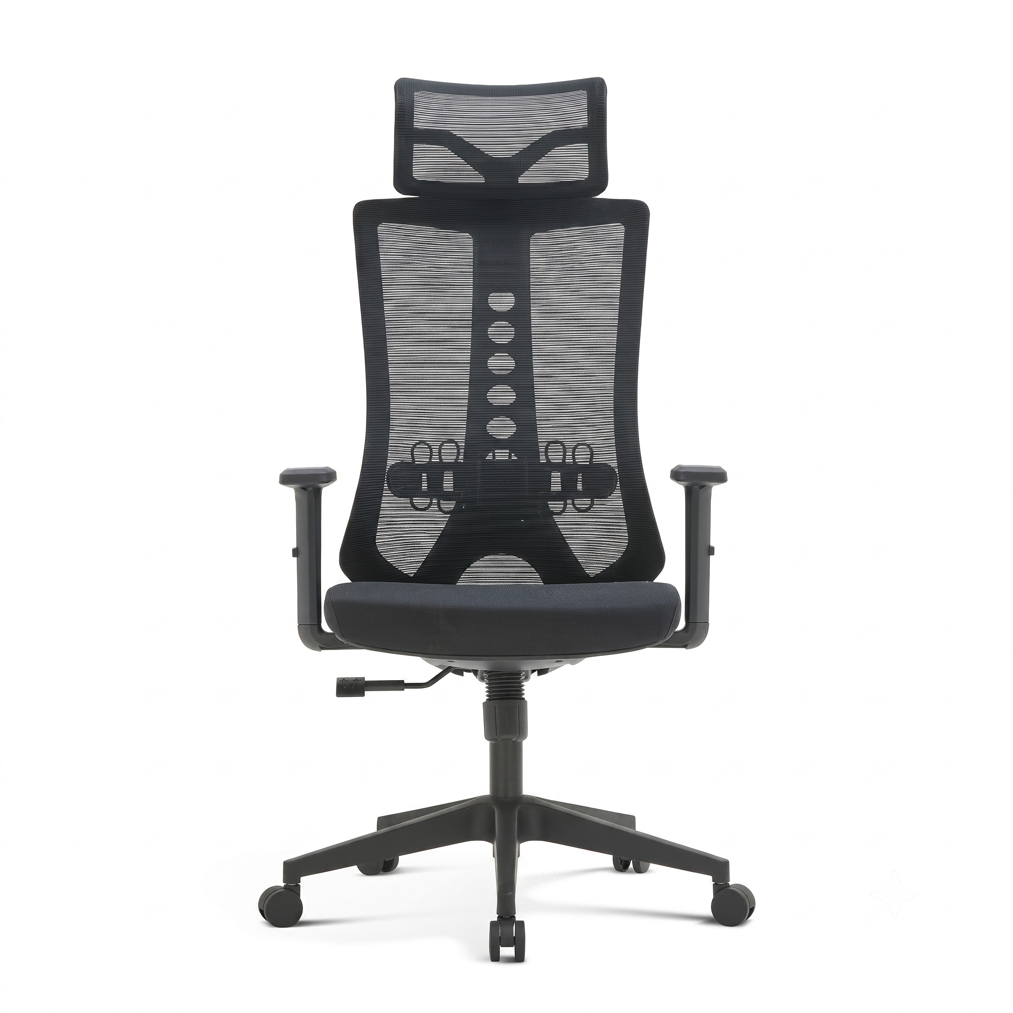Premium D222 Ergonomic High Back Mesh Office Chair – Black | Fully Adjustable Swivel Desk Chair with Lumbar Support & Headrest