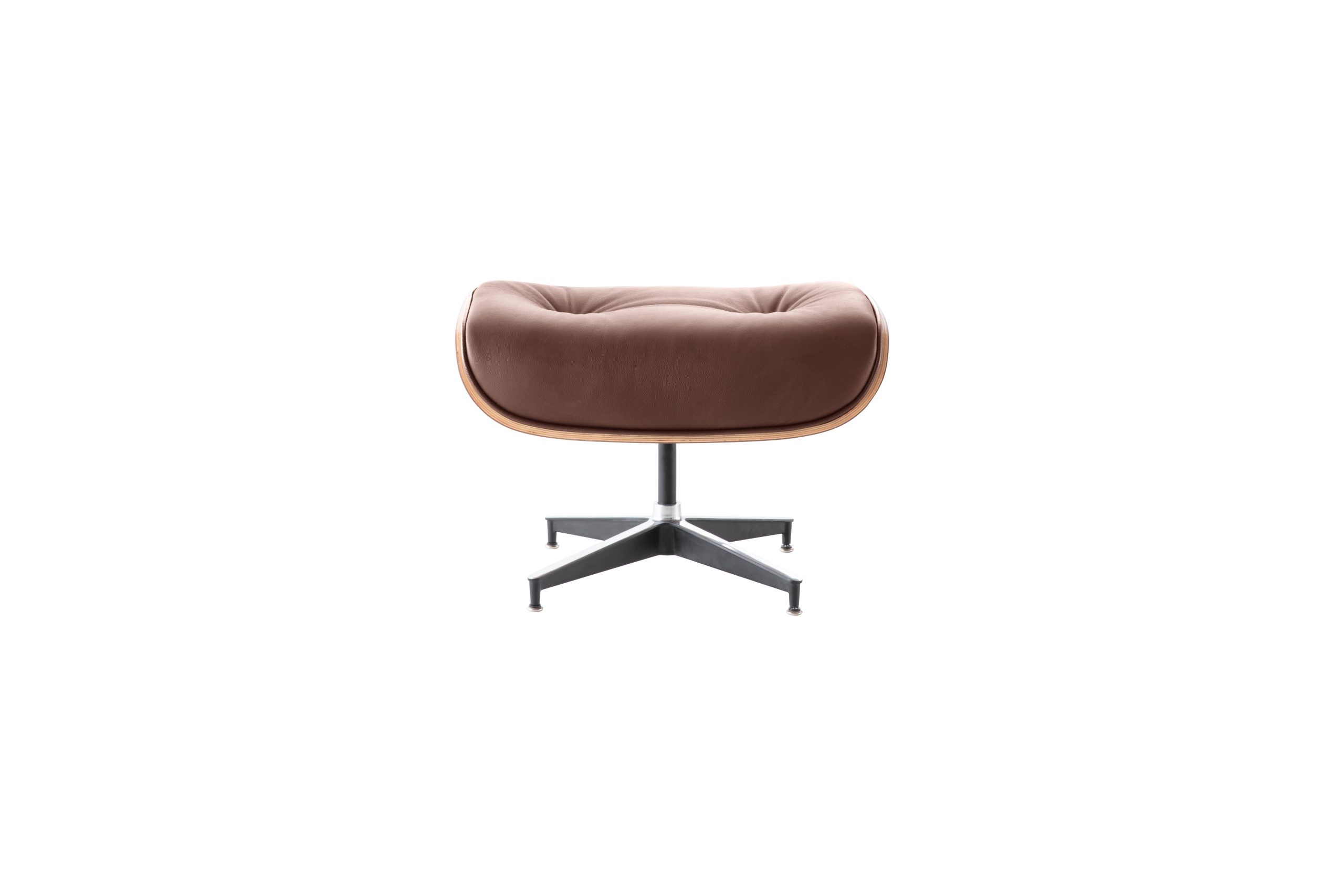 Classic Charles Eames Lounge Chair & Ottoman Replica – Dark Brown Italian Leather | Walnut Veneer | Normal Base