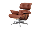 Charles Eames Lounge Chair & Ottoman Replica – Tan Brown Italian Leather | Rosewood Veneer | Chrome Base
