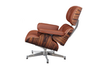 Charles Eames Lounge Chair & Ottoman Replica – Tan Brown Italian Leather | Rosewood Veneer | Chrome Base