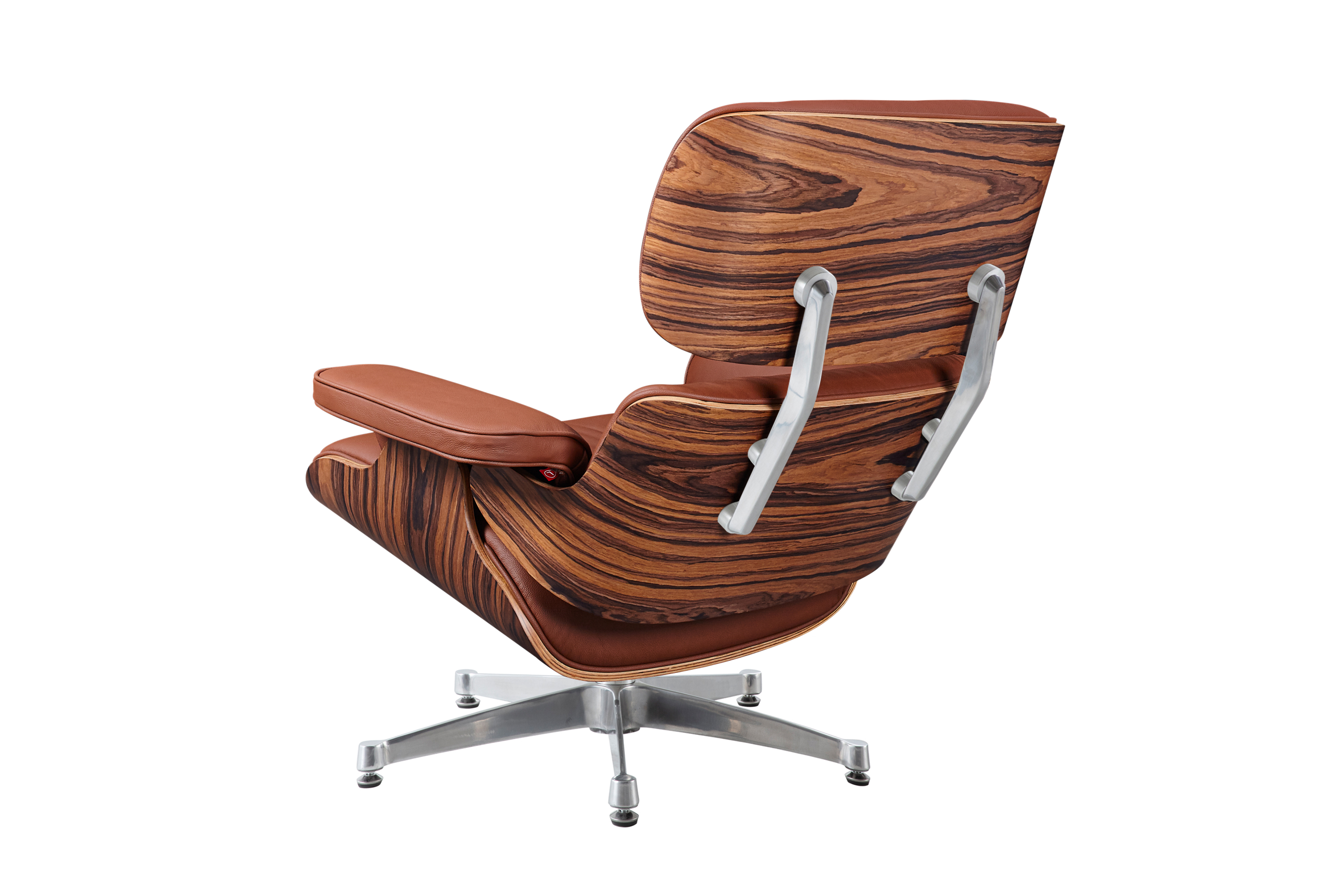 Charles Eames Lounge Chair & Ottoman Replica – Tan Brown Italian Leather | Rosewood Veneer | Chrome Base
