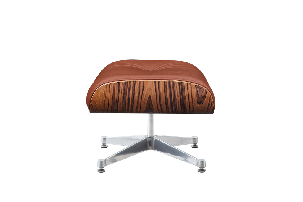 Charles Eames Lounge Chair & Ottoman Replica – Tan Brown Italian Leather | Rosewood Veneer | Chrome Base