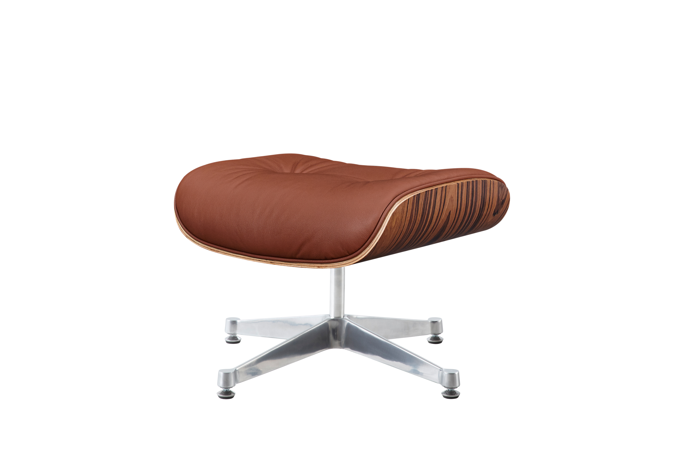 Charles Eames Lounge Chair & Ottoman Replica – Tan Brown Italian Leather | Rosewood Veneer | Chrome Base
