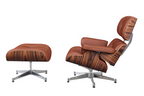 Charles Eames Lounge Chair & Ottoman Replica – Tan Brown Italian Leather | Rosewood Veneer | Chrome Base