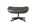 Premium Eames Lounge Chair & Ottoman Replica – Waxy Dark Green Italian Leather | Rosewood Veneer | Polished Aluminium Base