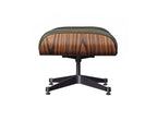 Premium Eames Lounge Chair & Ottoman Replica – Waxy Dark Green Italian Leather | Rosewood Veneer | Polished Aluminium Base
