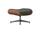 Premium Eames Lounge Chair & Ottoman Replica – Waxy Dark Green Italian Leather | Rosewood Veneer | Polished Aluminium Base