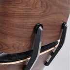 Classic Eames Style Lounge Chair & Ottoman Replica – Black Leather Walnut Wood