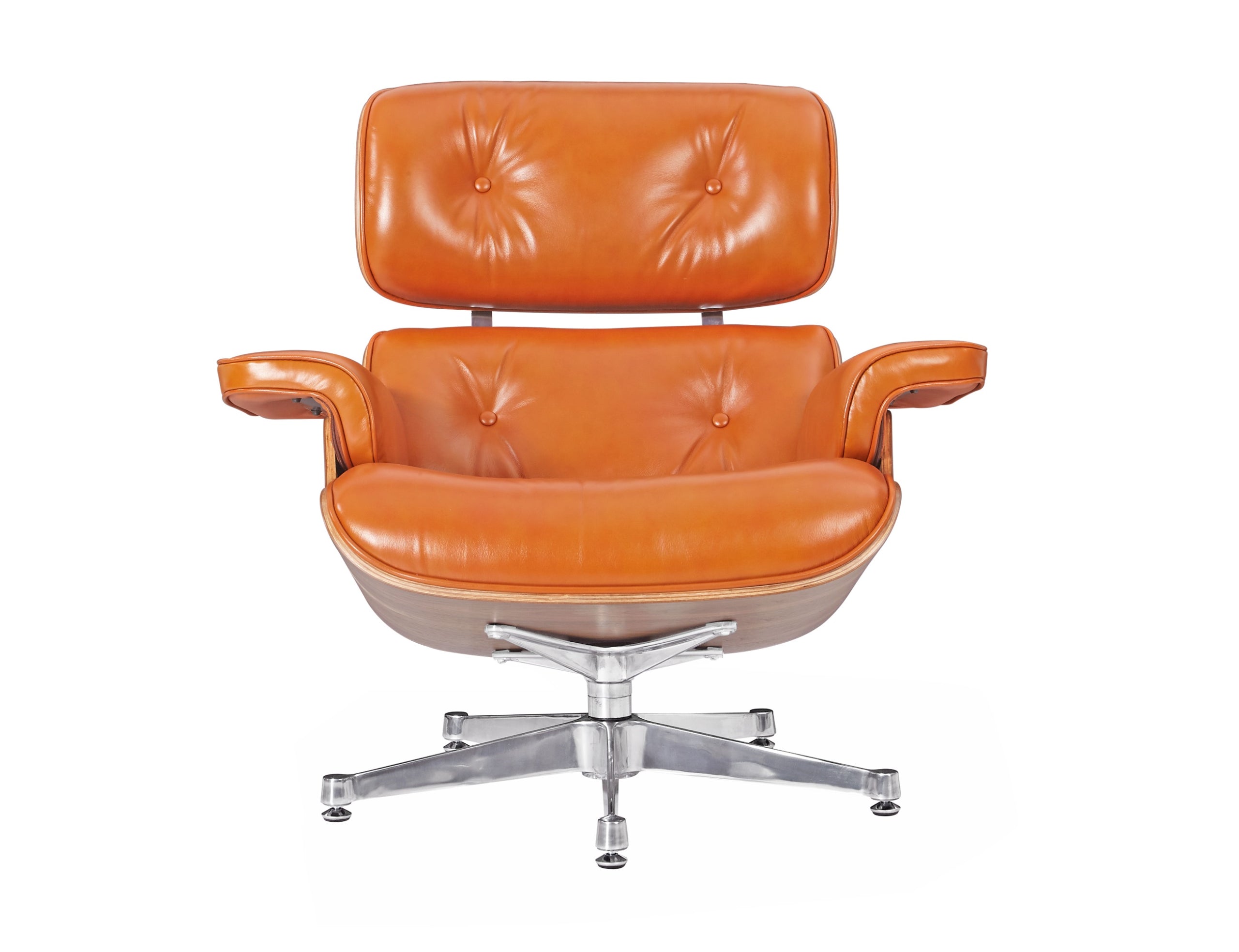 Premium Eames Lounge Chair & Ottoman Replica – Waxy Camel Leather & Walnut Wood