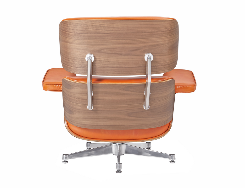Premium Eames Lounge Chair & Ottoman Replica – Waxy Camel Leather & Walnut Wood