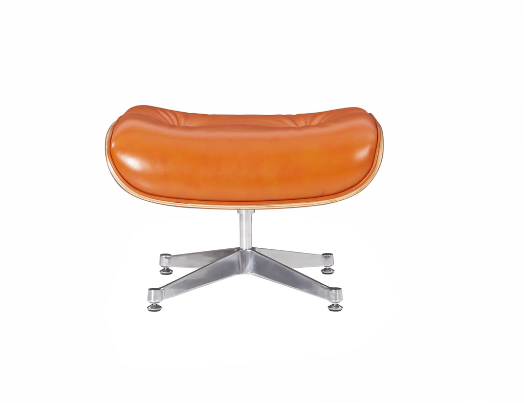 Premium Eames Lounge Chair & Ottoman Replica – Waxy Camel Leather & Walnut Wood