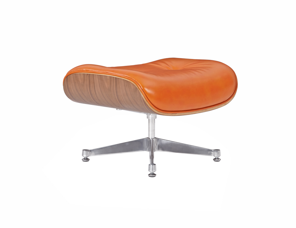 Premium Eames Lounge Chair & Ottoman Replica – Waxy Camel Leather & Walnut Wood