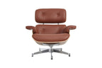 Charles Eames Lounge Chair & Ottoman Replica – Tan Brown Italian Leather | Walnut Wood | Chrome Base