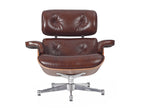 Premium Charles Eames Lounge Chair & Ottoman Replica – Waxy Chocolate Italian Leather | Walnut Wood