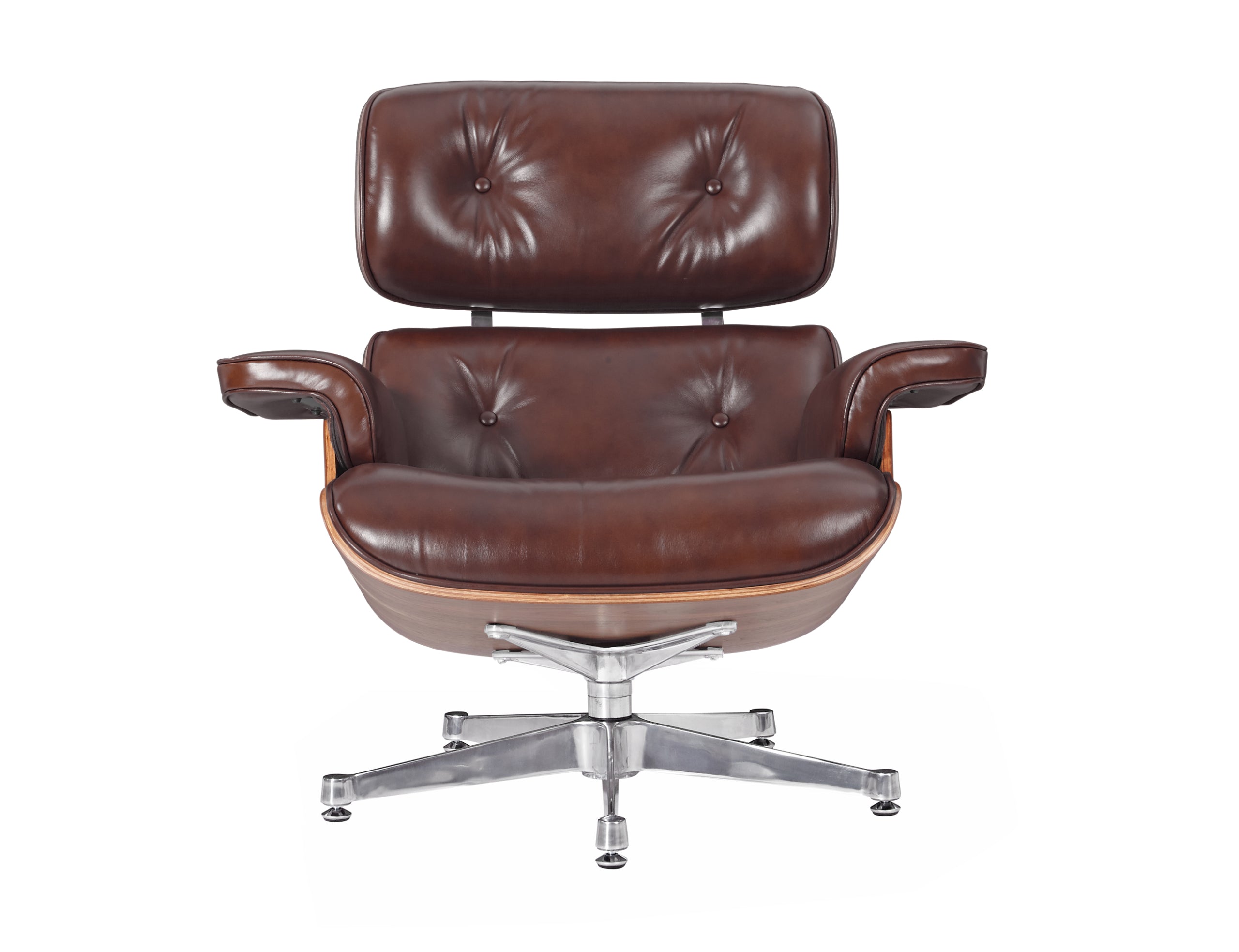 Premium Charles Eames Lounge Chair & Ottoman Replica – Waxy Chocolate Italian Leather | Walnut Wood