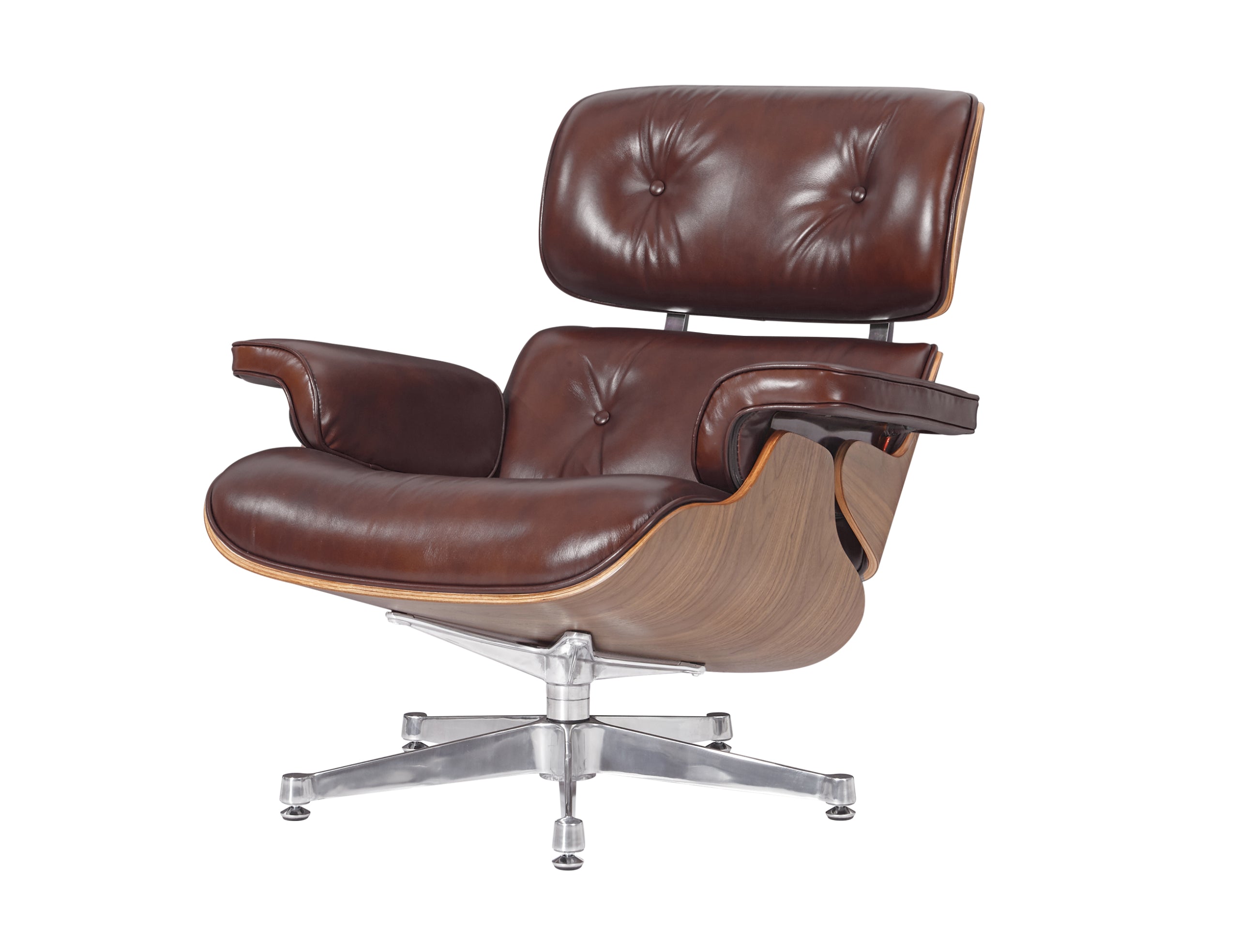 Premium Charles Eames Lounge Chair & Ottoman Replica – Waxy Chocolate Italian Leather | Walnut Wood