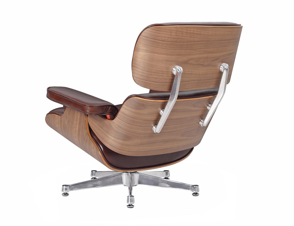Premium Charles Eames Lounge Chair & Ottoman Replica – Waxy Chocolate Italian Leather | Walnut Wood