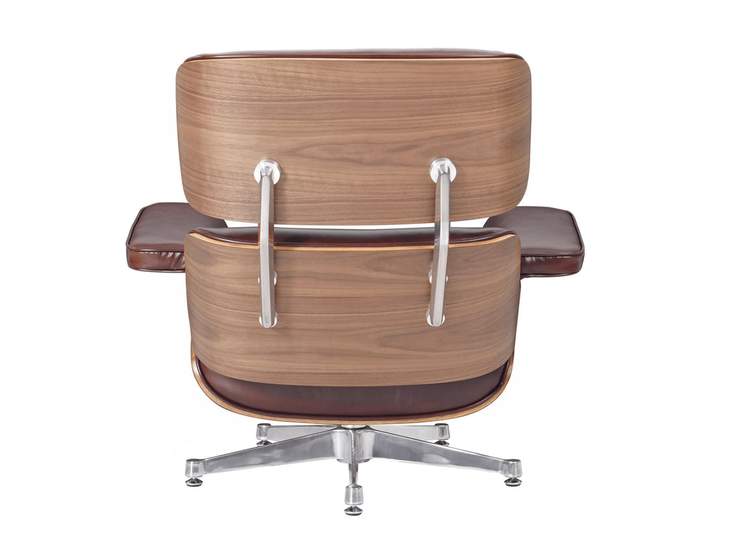 Premium Charles Eames Lounge Chair & Ottoman Replica – Waxy Chocolate Italian Leather | Walnut Wood