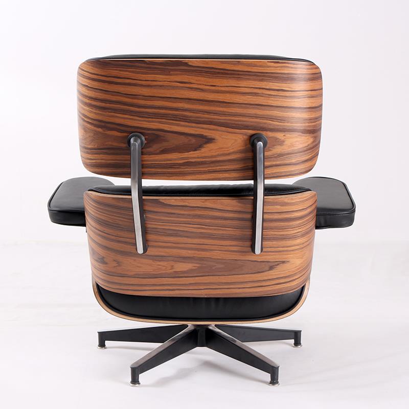 Classic Eames Style Lounge Chair & Ottoman Replica – Black Leather Rosewood