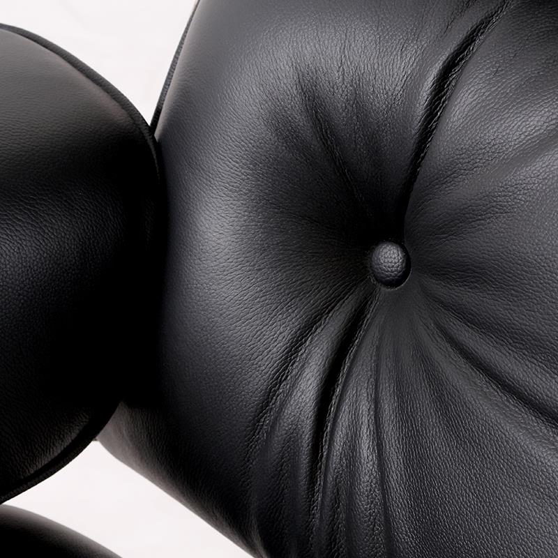 Classic Eames Style Lounge Chair & Ottoman Replica – Black Leather Rosewood
