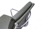 Premium Eames EA217 Office Chair Replica – Dark Grey Leather | Low Back Soft Pad | Adjustable Swivel Desk Chair