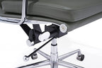 Premium Eames EA217 Office Chair Replica – Dark Grey Leather | Low Back Soft Pad | Adjustable Swivel Desk Chair