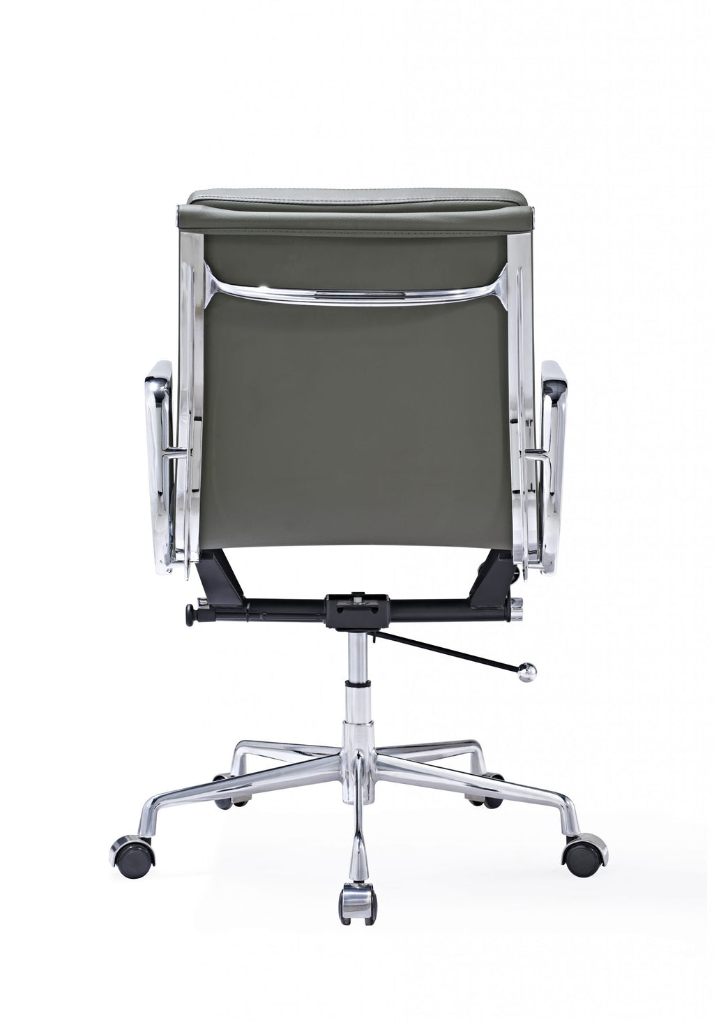 Premium Eames EA217 Office Chair Replica – Dark Grey Leather | Low Back Soft Pad | Adjustable Swivel Desk Chair